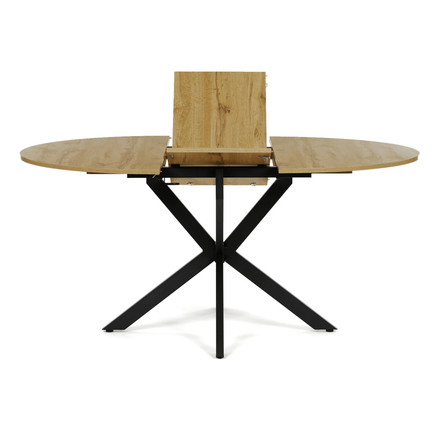 Moderní jídelní stůl s rozkladem Autronic rozkládací 120-160x120 cm, melamin, dub, DT-I1120 OAK (5)