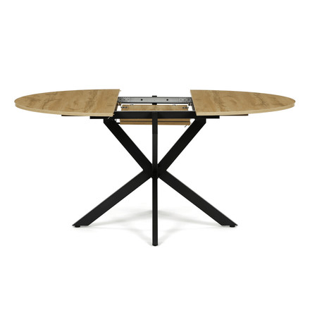 Moderní jídelní stůl s rozkladem Autronic rozkládací 120-160x120 cm, melamin, dub, DT-I1120 OAK (6)