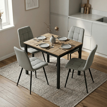 Moderní jídelní stůl s rozkladem Autronic rozkládací 60-90x60 cm, melamin, dub, GDT-206 OAK (1)