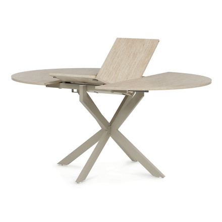Moderní jídelní stůl s rozkladem Autronic ozkládací 120-160x120 cm, melamin, travertin, DT-I1120 TRV