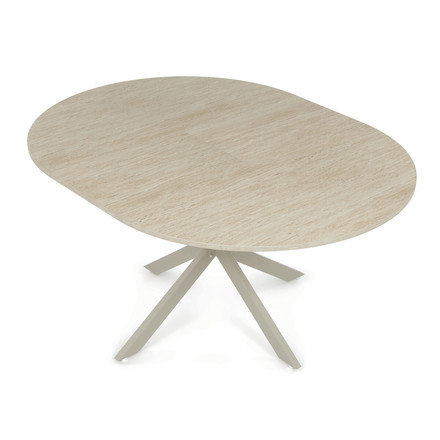 Moderní jídelní stůl s rozkladem Autronic ozkládací 120-160x120 cm, melamin, travertin, DT-I1120 TRV (11)