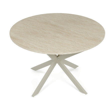Moderní jídelní stůl s rozkladem Autronic ozkládací 120-160x120 cm, melamin, travertin, DT-I1120 TRV (12)