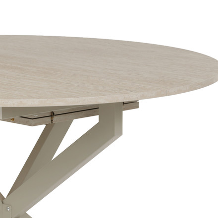Moderní jídelní stůl s rozkladem Autronic ozkládací 120-160x120 cm, melamin, travertin, DT-I1120 TRV (14)