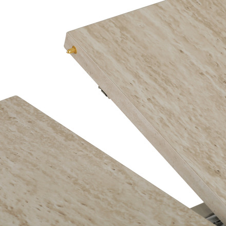 Moderní jídelní stůl s rozkladem Autronic ozkládací 120-160x120 cm, melamin, travertin, DT-I1120 TRV (15)