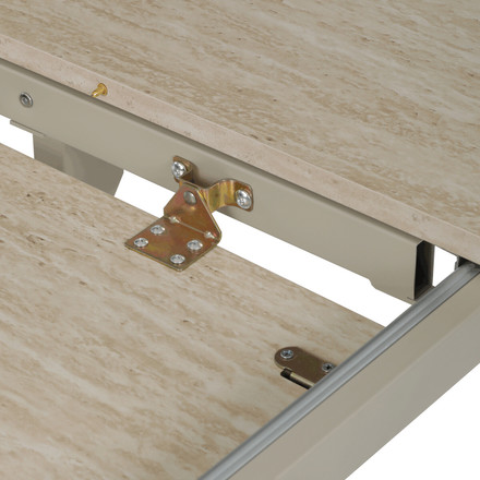 Moderní jídelní stůl s rozkladem Autronic ozkládací 120-160x120 cm, melamin, travertin, DT-I1120 TRV (16)