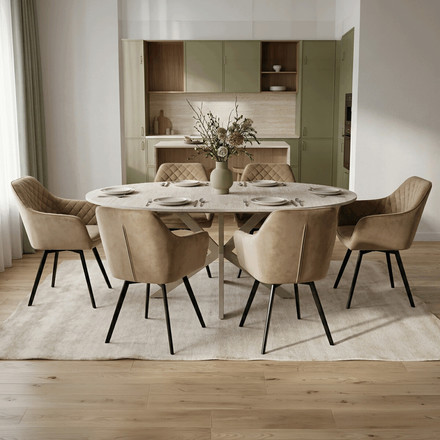 Moderní jídelní stůl s rozkladem Autronic ozkládací 120-160x120 cm, melamin, travertin, DT-I1120 TRV (1)