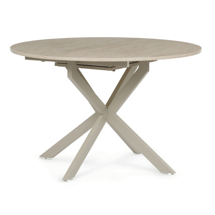 Moderní jídelní stůl s rozkladem Autronic ozkládací 120-160x120 cm, melamin, travertin, DT-I1120 TRV (4)