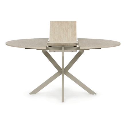 Moderní jídelní stůl s rozkladem Autronic ozkládací 120-160x120 cm, melamin, travertin, DT-I1120 TRV (5)