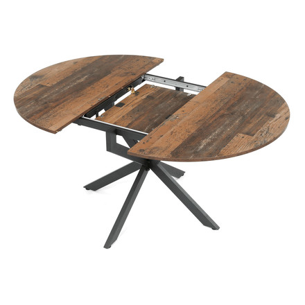 Moderní jídelní stůl s rozkladem Autronic rozkládací 120-160x120 cm, melamin, old wood, DT-I1120 OLW2 (10)