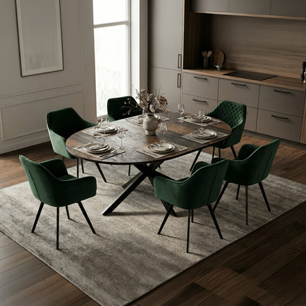 Moderní jídelní stůl s rozkladem Autronic rozkládací 120-160x120 cm, melamin, old wood, DT-I1120 OLW2 (1)