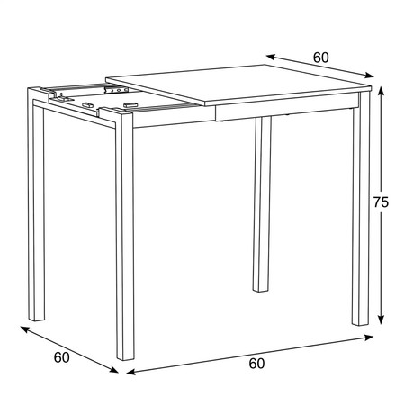 Moderní jídelní stůl s rozkladem Autronic rozkládací 60-90x60 cm, melamin, travertin, GDT-206 TRV (16)