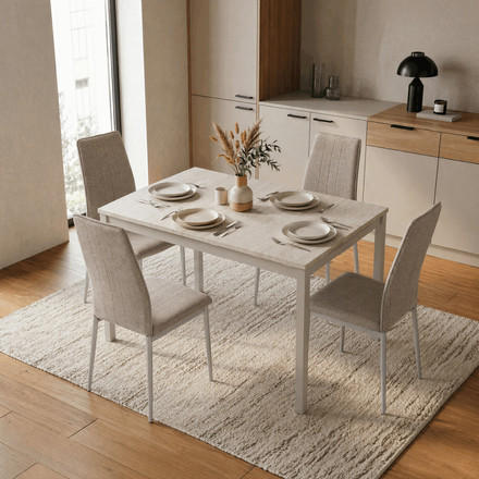 Moderní jídelní stůl s rozkladem Autronic rozkládací 60-90x60 cm, melamin, travertin, GDT-206 TRV (1)