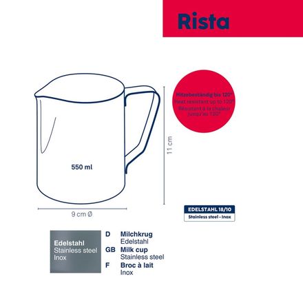Konvička na mléko Kela KL-10829 Rista nerez 18/10 0,55l (1)