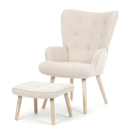 Relaxační křeslo Autronic krémová, látka bouclé, AK-319 CRM2