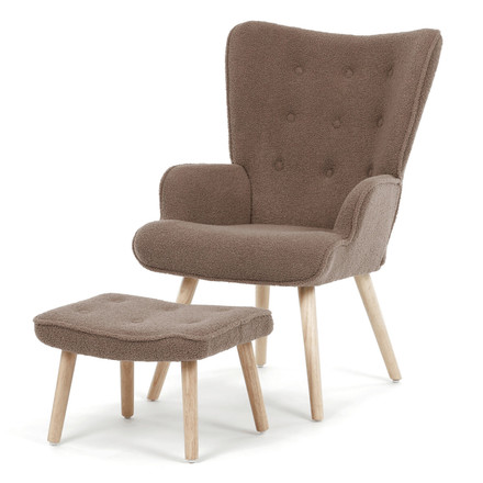 Relaxační křeslo Autronic hnědá, látka bouclé, AK-319 BR2