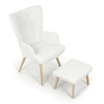 Relaxační křeslo Autronic bílá, látka bouclé, AK-319 WT2 (9)