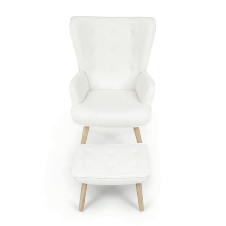 Relaxační křeslo Autronic bílá, látka bouclé, AK-319 WT2 (6)