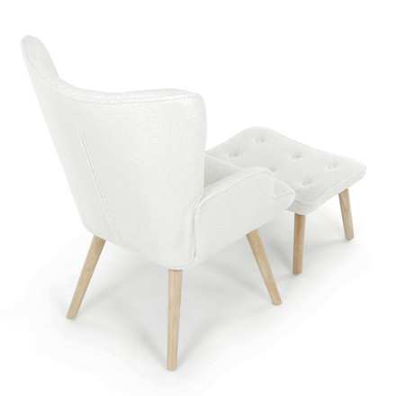 Relaxační křeslo Autronic bílá, látka bouclé, AK-319 WT2 (7)