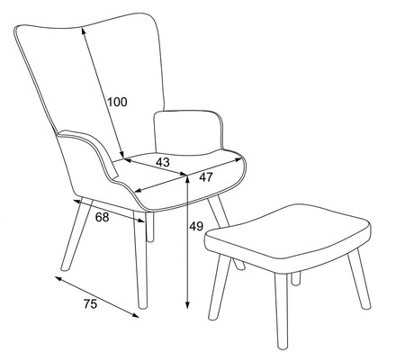 Relaxační křeslo Autronic vícebarevná, látka, AK-305B PWBK2 (15)