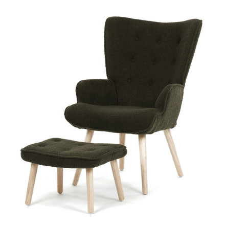 Relaxační křeslo Autronic zelená, látka bouclé, AK-319 GRN2