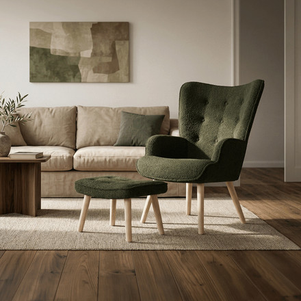Relaxační křeslo Autronic zelená, látka bouclé, AK-319 GRN2 (1)