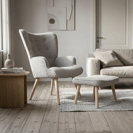 Relaxační křeslo Autronic šedá, látka bouclé, AK-319 GREY2 (1)