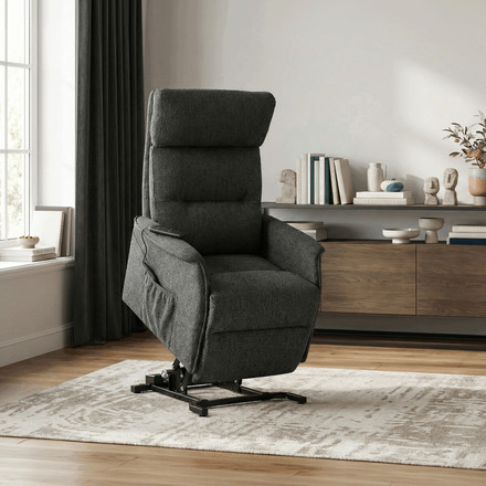Relaxační křeslo Autronic elektrické kabelové ovládání, šedá, látka, TV-L8960 GREY2 (1)