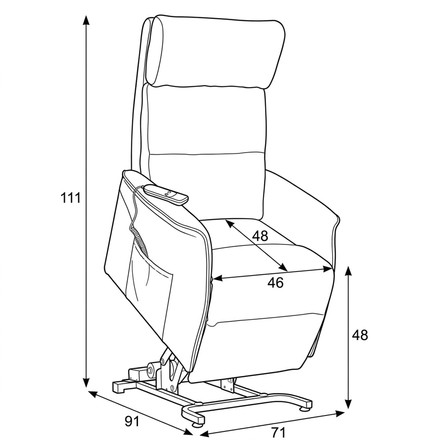 Relaxační křeslo Autronic elektrické kabelové ovládání, šedá, látka, TV-L8960 GREY2 (28)
