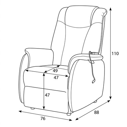 Polohovací křeslo Autronic elektrické kabelové ovládání, béžová, látka, TV-L8963 CRM2 (28)