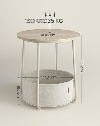 Odkládací stolek Autronic 45x45x50cm, mdf, kašmír, AKF-E1023 CRM (1)