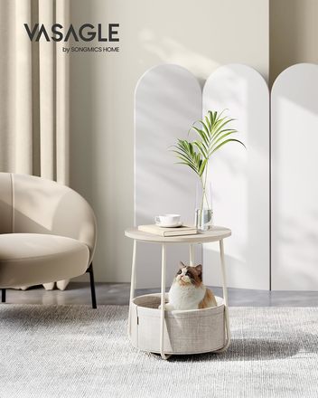 Odkládací stolek Autronic 45x45x50cm, mdf, kašmír, AKF-E1023 CRM (2)