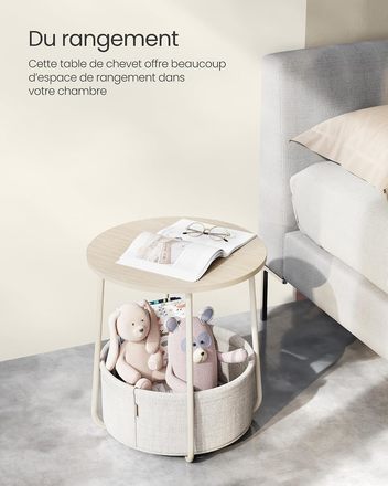 Odkládací stolek Autronic 45x45x50cm, mdf, kašmír, AKF-E1023 CRM (3)
