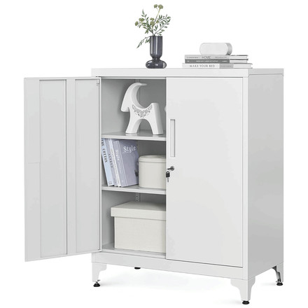 Komoda Autronic 80x40x90cm, kov, bílá, AUS-E1113 WT