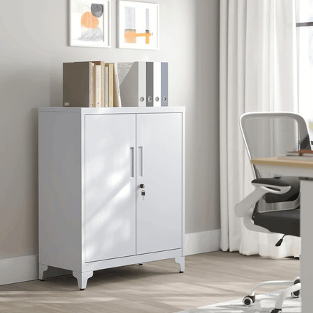 Komoda Autronic 80x40x90cm, kov, bílá, AUS-E1113 WT (1)
