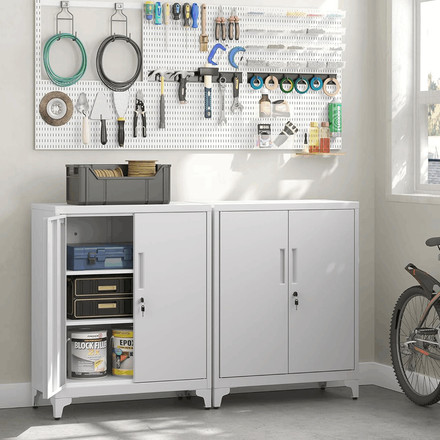 Komoda Autronic 80x40x90cm, kov, bílá, AUS-E1113 WT (2)