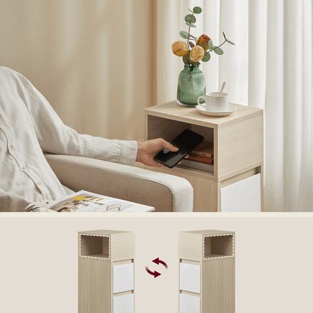 Odkládací stolek Autronic 25x30x65cm, mdf, bělený dub, ANT-E1065 BUK (1)