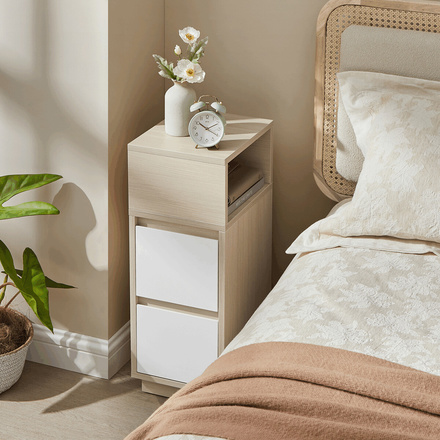 Odkládací stolek Autronic 25x30x65cm, mdf, bělený dub, ANT-E1065 BUK (2)