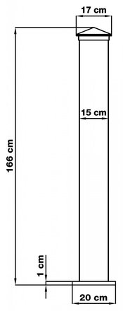 Sloupek G21 pro branku a bránu 15x171 cm s patkou, antracitový (3)