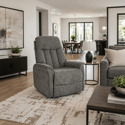 Polohovací křeslo Autronic elektrické kabelové ovládání, šedá, látka, TV-H9727 GREY2 (1)