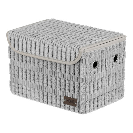 Koš regálový Autronic Koš regálový - polyester a papír, víko na suchý zip, barva šedá (DT3026 GREY)