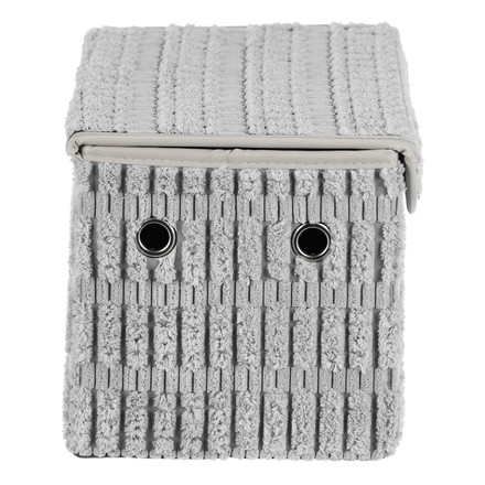 Koš regálový Autronic Koš regálový - polyester a papír, víko na suchý zip, barva šedá (DT3026 GREY) (4)