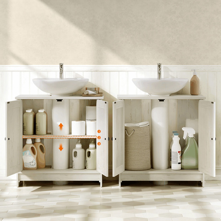 Koupelnová skříňka Autronic 60x30x61cm, mdf, bílá, AUK-E1155 WT (1)