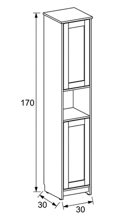 Koupelnová skříňka Autronic 30x30x170cm, mdf, bílá, AUK-E1166 WT (3)