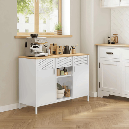 Komoda Autronic 110x40x76cm, kov, bílá, AUK-E1420 WT (2)