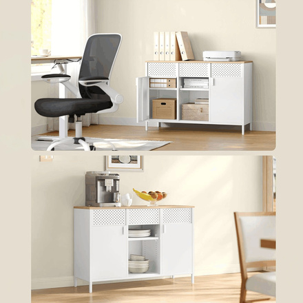 Komoda Autronic 110x40x76cm, kov, bílá, AUK-E1420 WT (3)