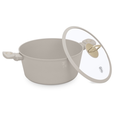 Kastrol s titanovým povrchem a poklicí Berlingerhaus BH-8072 28 cm Sahara Collection (1)