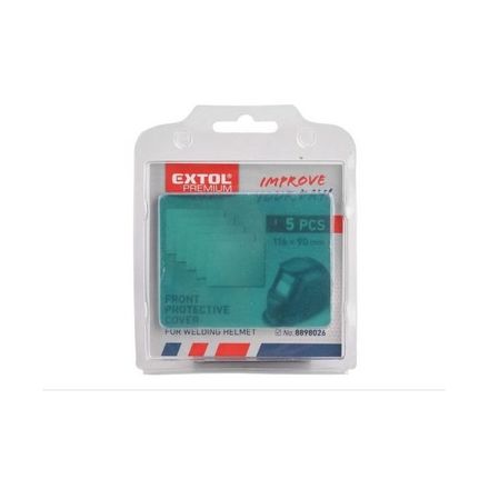 Sklo ochranné pro svářecí helmu Extol Premium (8898026A) sklo ochranné pro svářecí helmu, plastové, 5ks, 116,1 x 89,5mm, pro 8898026
