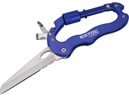 Nůž zavírací Extol Craft (91390) nůž zavírací - karabina, 180/105mm, nerez