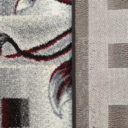 Kusový koberec Dywanopol OTTO 02, Šedočervený, 80 x 150 cm (1)