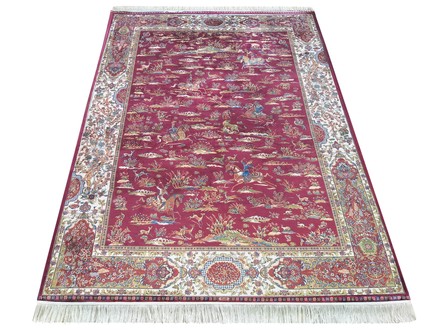 Kusový koberec Dywanopol EXCLUSIVE Qum Silk 10 červený, 200 x 300 cm